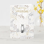 Holiday Fox Winter Wonderland Card Karte (Gelbe Blume)