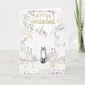 Holiday Fox Winter Wonderland Karte (Vorderseite)