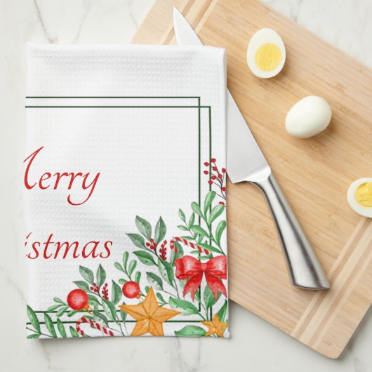 Holiday Frame Geschirrtuch (Viertel Falte)