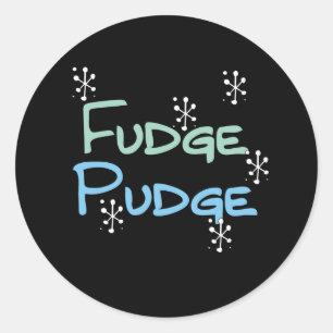 Holiday Fudge Pudge Funny Christmas Runder Aufkleber