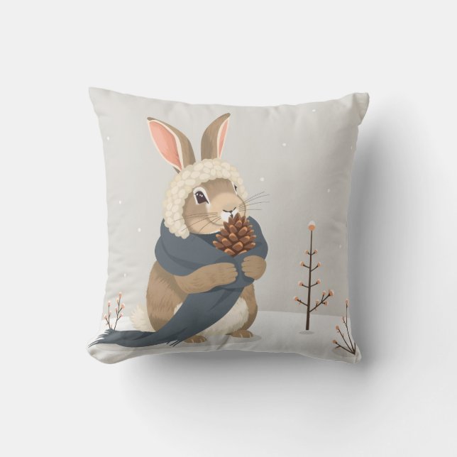Holiday fun rabbit style winter wonder kissen (Vorderseite)