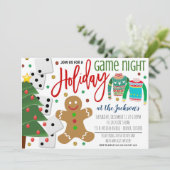 Holiday Game Night Party Einladung (Stehend Vorderseite)