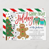 Holiday Game Night Party Einladung (Vorne/Hinten)