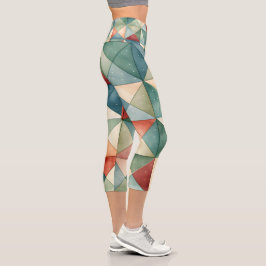 Holiday Gemustert Geometric High-Waisted Yoga Capri Leggings