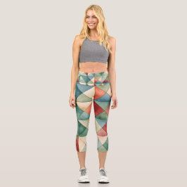 Holiday Gemustert Geometric High-Waisted Yoga Capri Leggings