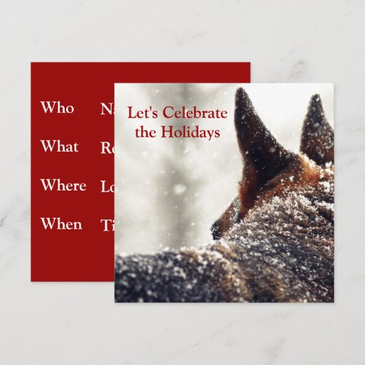 Holiday German Shepherd Einladung (Vorne/Hinten)