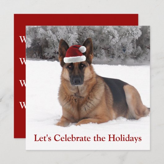 Holiday German Shepherd Einladung (Vorne/Hinten)