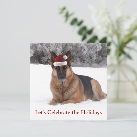 Holiday German Shepherd Einladung (Stehend Vorderseite)