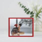 Holiday German Shepherd Feiertagspostkarte (Stehend Vorderseite)