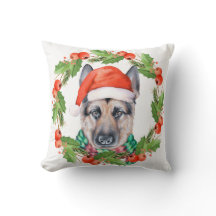 Holiday German Shepherlow Pillow