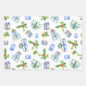Holiday Geschenk Wrap Blue Presents Bundle Geschenkpapier Set (Vorderseite)