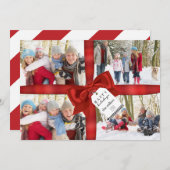 Holiday Geschenk Wrapped Foto Collage Feiertagskarte (Vorne/Hinten)