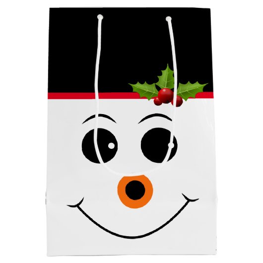 Holiday Gift Bag Snowman Mittlere Geschenktüte (Rückseite)
