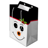 Holiday Gift Bag Snowman Mittlere Geschenktüte (Rückseite Schrägansicht)