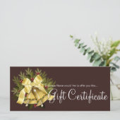 Holiday Gift Certificate Deep Gold Weihnachtsbäume (Stehend Vorderseite)