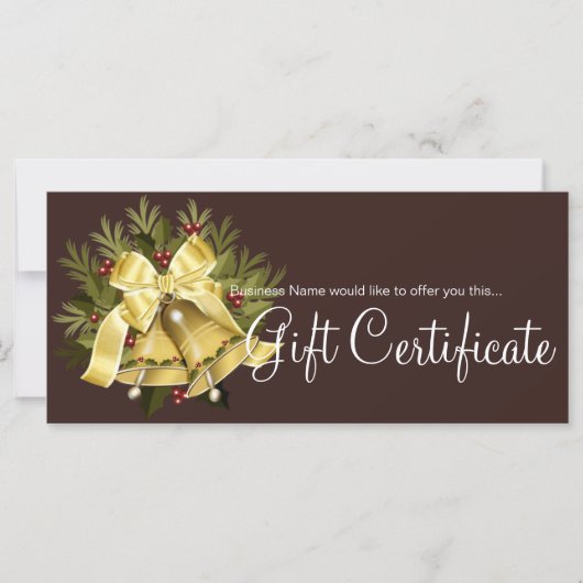 Holiday Gift Certificate Deep Gold Weihnachtsbäume (Vorderseite)