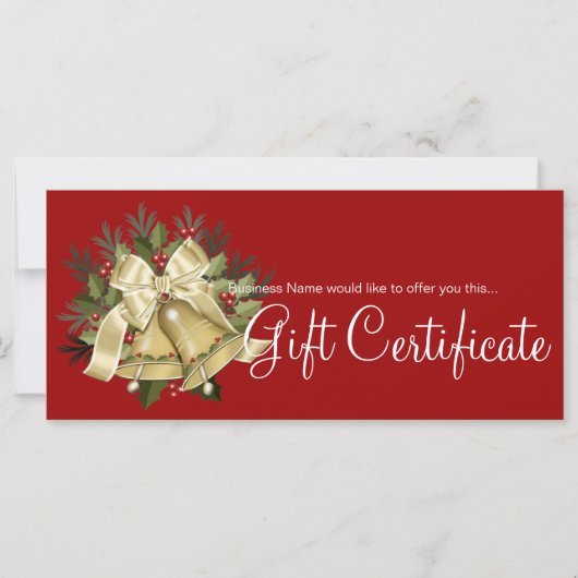Holiday Gift Certificate Tan Christmas Bells (Vorderseite)