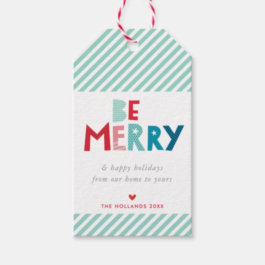 HOLIDAY GIFT niedliche, farbenfrohe Weihnachtsgesc Geschenkanhänger (Vorderseite)