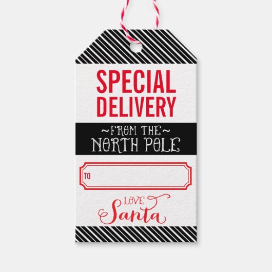 HOLIDAY GIFT TAG Sonderlieferung von santa kraft Geschenkanhänger (Vorderseite)
