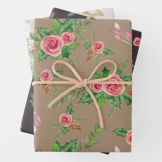 Holiday Gift Wrap Floral Bundle Geschenkpapier Set (Beispiel)