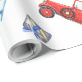 Holiday Gift Wrap Red Car Geschenkpapier (Rolleneckpunkt)