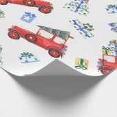 Holiday Gift Wrap Red Car Geschenkpapier (Ecke)