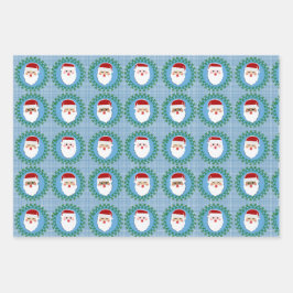 Holiday Gift Wrap Trip in blau und rot Geschenkpapier Set