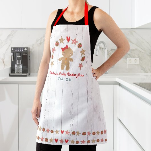 Holiday Gingerbread Girl Backen Crew Rustikales Ho Schürze