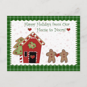 Holiday Gingerbread Green Feiertagspostkarte