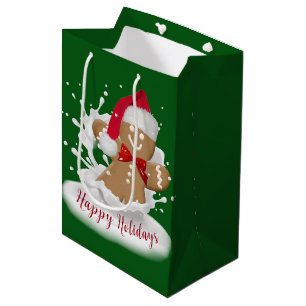 Holiday Gingerbread Man in Milk Mittlere Geschenktüte