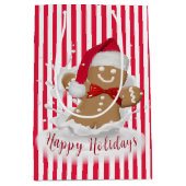 Holiday Gingerbread Man in Milk Splash Mittlere Geschenktüte (Vorderseite)