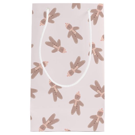 Holiday Gingerbread Man pink Kleine Geschenktüte (Vorderseite)