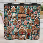 Holiday Gingerbread Pattern Art Thermosbecher