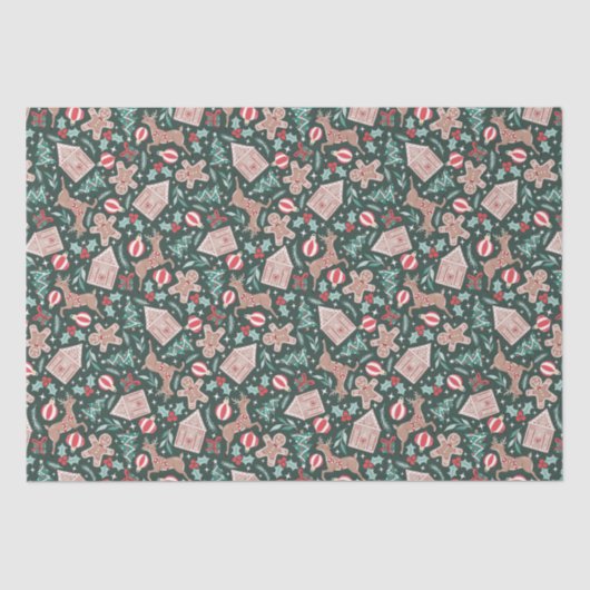 Holiday Gingerbread, Rentier & Christmas Tree Seidenpapier (Vorderseite)