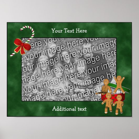 Holiday Gingerbrett Männer Rahmen Hinzufügen Ihr F Poster (Vorne)
