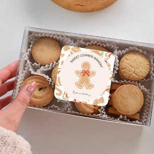 Holiday Gingerbrot Bäckerei Xmas Promo Quadratischer Aufkleber