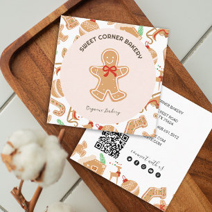 Holiday Gingerbrot Bakery QR Code Quadratische Visitenkarte