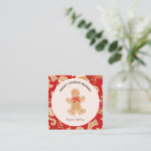 Holiday Gingerbrot Bakery QR Code Quadratische Visitenkarte (Stehend Vorderseite)