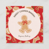 Holiday Gingerbrot Bakery QR Code Quadratische Visitenkarte (Vorderseite)