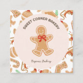 Holiday Gingerbrot Bakery QR Code Quadratische Visitenkarte (Vorderseite)