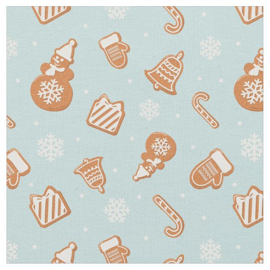 Holiday Gingerbrot Cookie Pattern Stoff (Nahaufnahme)