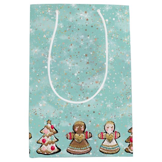 Holiday Gingerbrot Weihnachtsbag Mittlere Geschenktüte (Vorderseite)