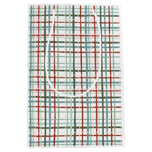 Holiday Gingham - Friedlich Mittlere Geschenktüte (Vorderseite)