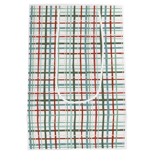 Holiday Gingham - Friedlich Mittlere Geschenktüte (Rückseite)
