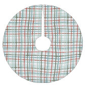Holiday Gingham - Friedlich Polyester Weihnachtsbaumdecke (Vorderseite)