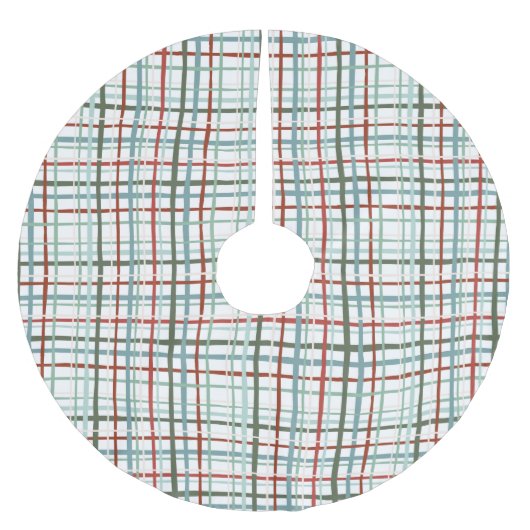 Holiday Gingham - Friedlich Polyester Weihnachtsbaumdecke (Vorderseite)