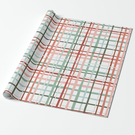 Holiday Gingham - fröhlich Geschenkpapier (Ungerollt)
