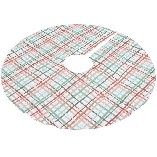 Holiday Gingham - fröhlich Polyester Weihnachtsbaumdecke (Schrägansicht)
