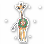 Holiday Giraffe Aufkleber (Vorderseite)