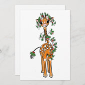Holiday Giraffe - Feiertag, heilige Garlandschaft Feiertagskarte (Vorne/Hinten)